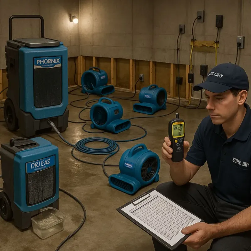Structural Drying and Dehumidification process in Suisun, CA